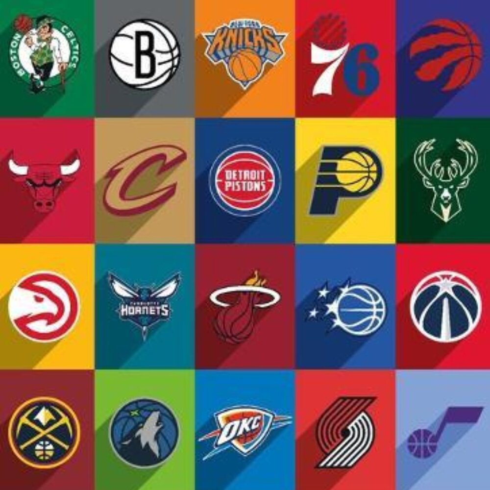 NBA League - Logos 25 Poster Finished Size: 22" x 34"